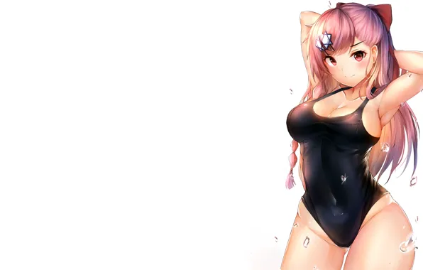 Girl, sexy, cleavage, long hair, boobs, anime, beautiful, pretty