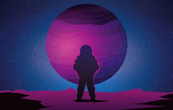 Картинка space, art, cosmonaut