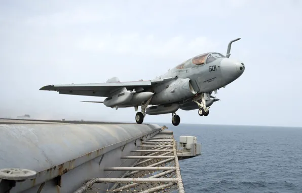 США, самолёт, взлет, Grumman, Prowler, ВМС, палубный, EA-6