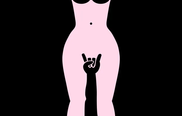 Картинка фон, рука, коза, женская фигура, Heavy Metal, Хэви-Метал