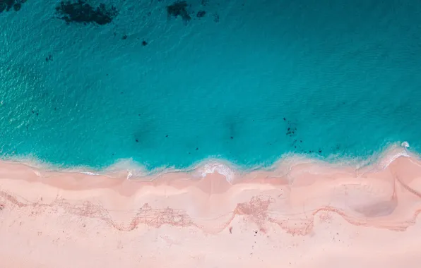 Beach, ocean, blue water