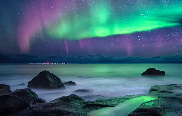 North, cold, polar, aurola borial
