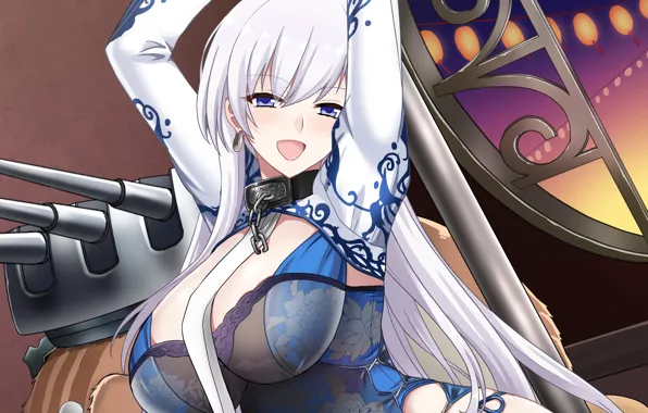 Girl, sexy, cleavage, long hair, dress, boobs, anime, beautiful