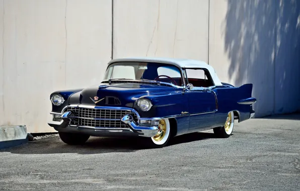 Картинка Eldorado, Cadillac, vintage, convertible, blue, old, classic, 1955