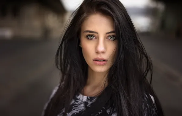 Взгляд, портрет, брюнетка