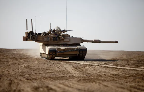 Картинка пустыня, танк, M1A1, бронетехника, Abrams, Абрамс