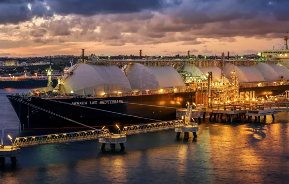 Ship, Malta, Hafen, Industrial facility, Armada LNG Mediterrana