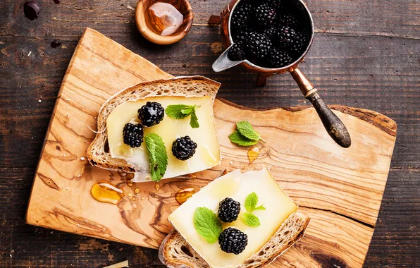 Картинка сыр, хлеб, бутерброд, ежевика, blackberry, cheese, sandwich