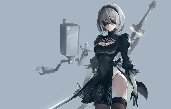 Digital art, artwork, video games, nier automata