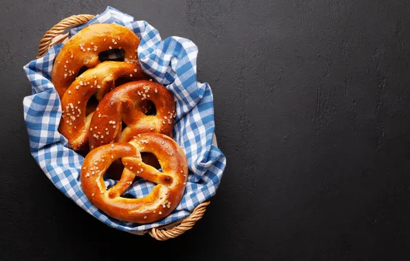 Картинка food, germany, top, german, basket, pretzel, bagel, bavarian