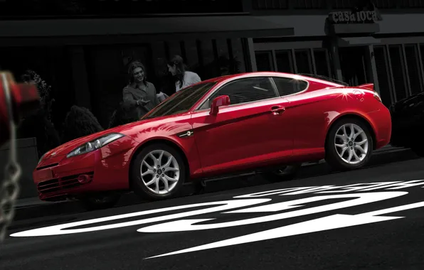 Red, coupe, hyundai