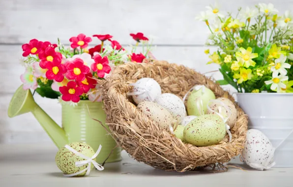 Картинка цветы, праздник, яйца, пасха