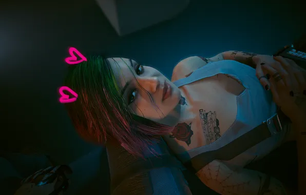 Game, Cyberpunk 2077, Screenshot, Judy Alvarez, Джуди Альварес