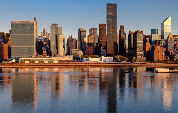 Нью-Йорк, USA, США, New York, NYC, New York City, Midtown East at Sunrise, By Ryan …