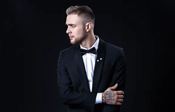 Фон, тату, костюм, рубашка, парень, Егор Крид