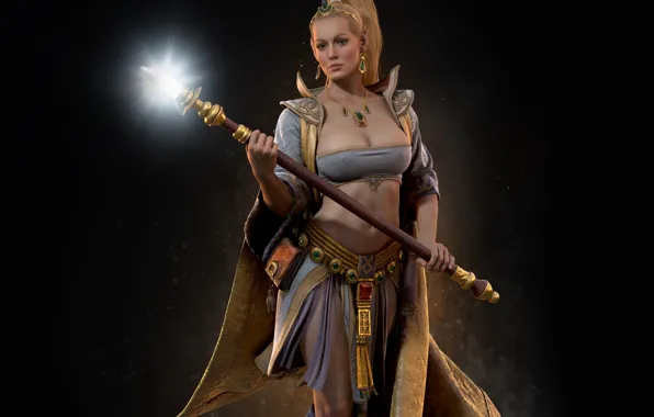 Картинка женщина, посох, Everquest