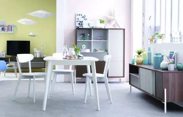 Interior, retro style, dining room