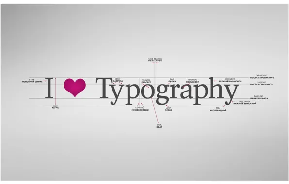 Картинка типографика, метки, I love typography