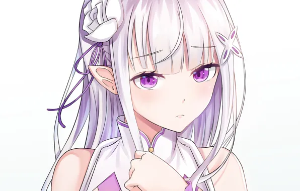 Грусть, взгляд, девушка, Эмилия, С нуля, Re Zero Kara Hajimeru Isekai Seikatsu