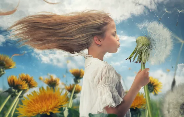 Одуванчик, девочка, Dandelion self-defence