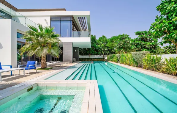 Вилла, бассейн, архитектура, терраса, ОАЭ, Luxury Villa in Dubai