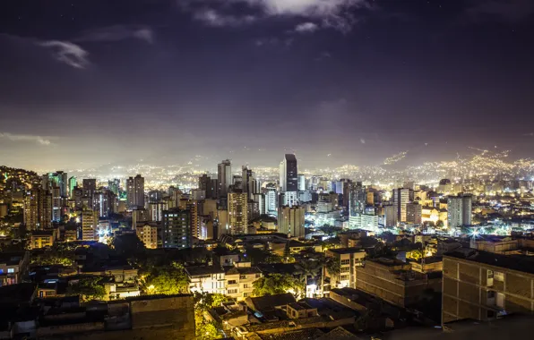 Ночь, night, Колумбия, Medellin, noche, Medellín, Медельин, República de Colombia