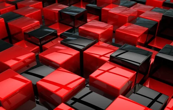 Красный, кубики, черный, текстура