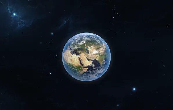 Звезды, Планета, Туманность, Земля, Space, Art, Earth, Planet