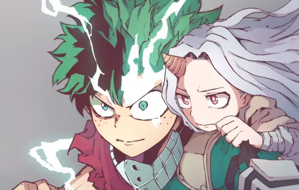 Девочка, парень, My Hero Academia, Boku No Hero Academia, Мидория Изуку, Моя геройская акадеимя