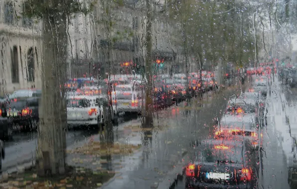 Картинка осень, дождь, Париж