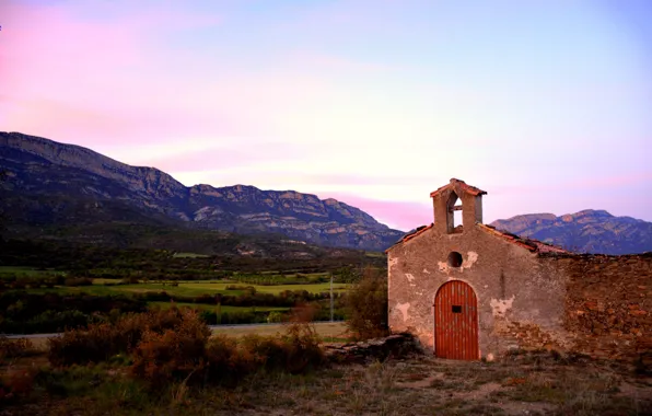 Twilight, sunset, mountains, dusk, Spain, Catalonia, La Régola, Montsec d'Ares