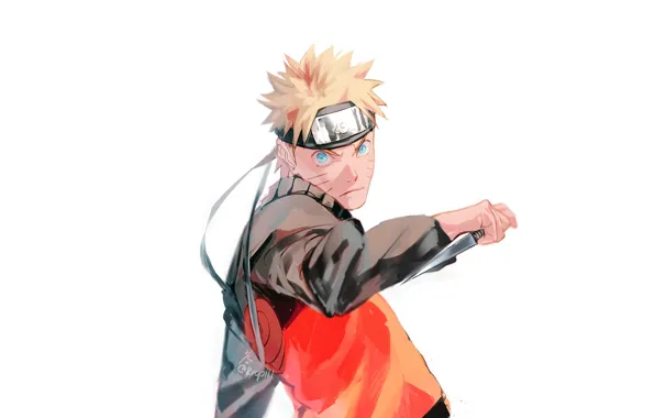Парень, Наруто, Naruto, кунай, Наруто Узумаки