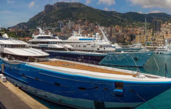 Яхты, причал, порт, Monaco, Монако, Монте-Карло, Monte-Carlo, Порт Геркулес