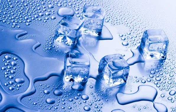 Обои вода, water, кубик льда, ice cube