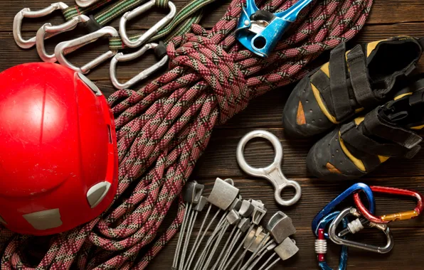Helmets, equipment, ropes, mountaineering, harnesses