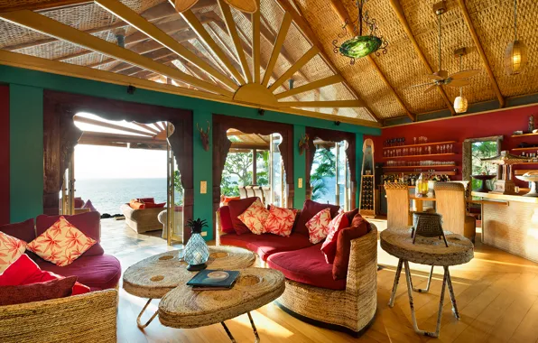 Картинка pacific ocean, living room, fiji, luxury