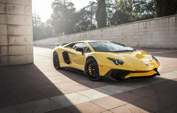Lamborghini, yellow, Aventador, Superveloce, LP-750