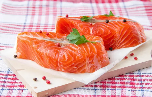 Зелень, рыба, Fish, морепродукты, специи, spice, Food, Seafoods