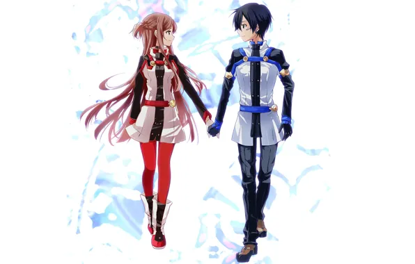 Взгляд, аниме, арт, Фон, Пара, парень, Мастера меча онлайн, Sword Art Online