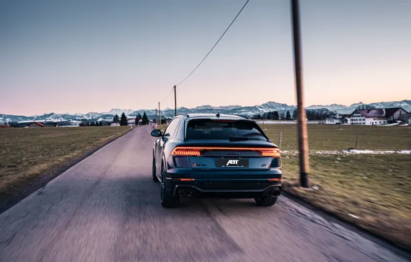 Audi, вечер, Германия, вид сзади, кроссовер, ABT, 2020, RS Q8
