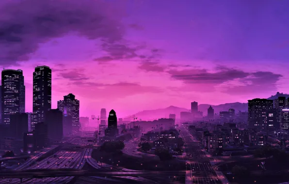 City, game, sky, Grand Theft Auto V, GTA V, GTA 5