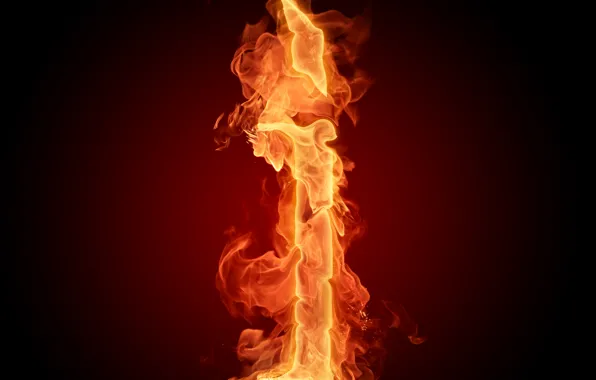 Картинка огонь, пламя, обои, буква, литера
