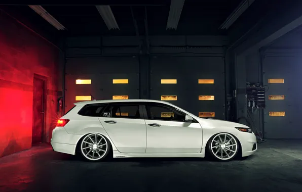 Картинка Wagon, хонда, TSX, Honda, профиль, white, тюнинг, акура, белая, vossen, Acura