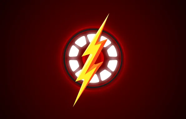 Красный, фон, Iron Man, Flash