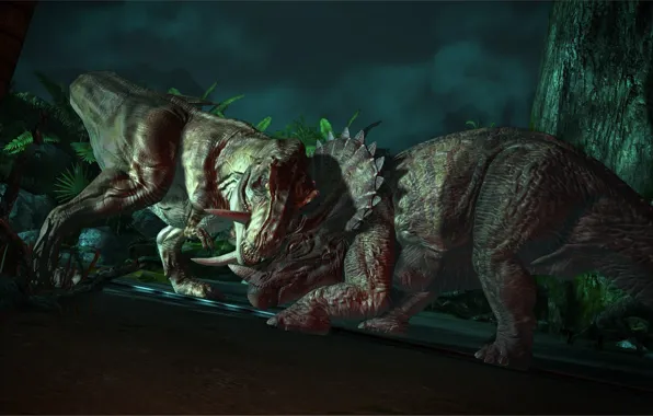 Картинка бой, динозавры, Парк Юрского периода, Jurassic Park The Game