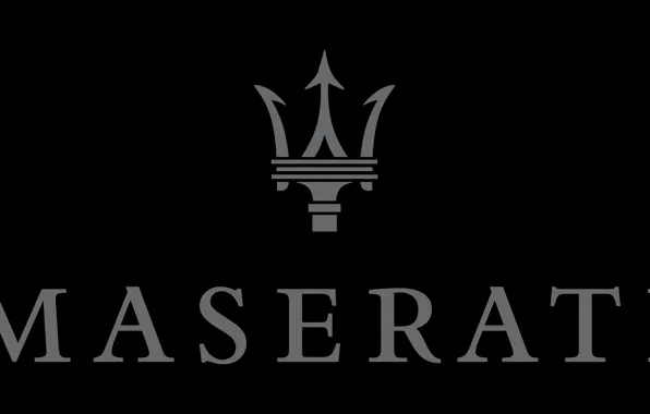 Серый, чёрный, лого, logo, maserati, black, мазерати, gray