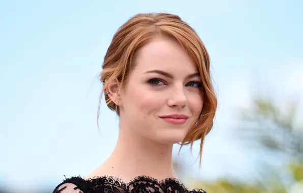 Взгляд, портрет, макияж, актриса, hair, Emma Stone, Эмма Стоун