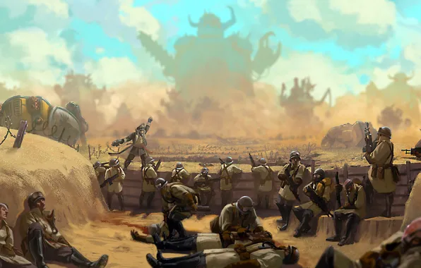 Картинка война, Вальхала, орки, war, имперская гвардия, orcs, вархаммер, Warhammer 40 000