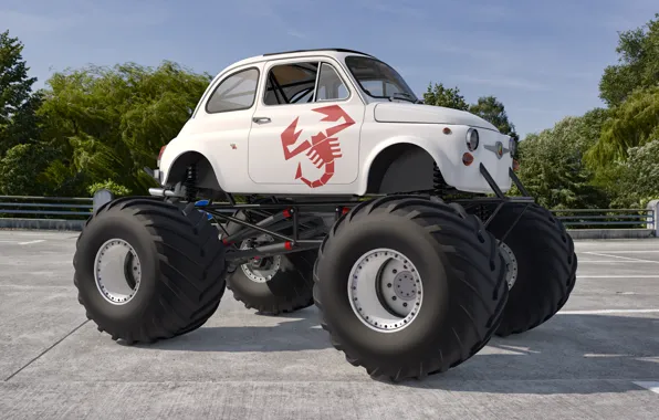 Картинка scorpion, abarth, large wheels