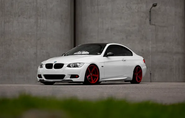 BMW, Red, White, E92, Wheels